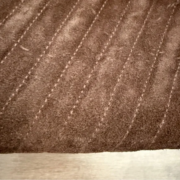 1960 1970 Vintage Brown Suede Pleated Fabric Clutch Handbag Gold Chain Purse - Picture 5 of 12